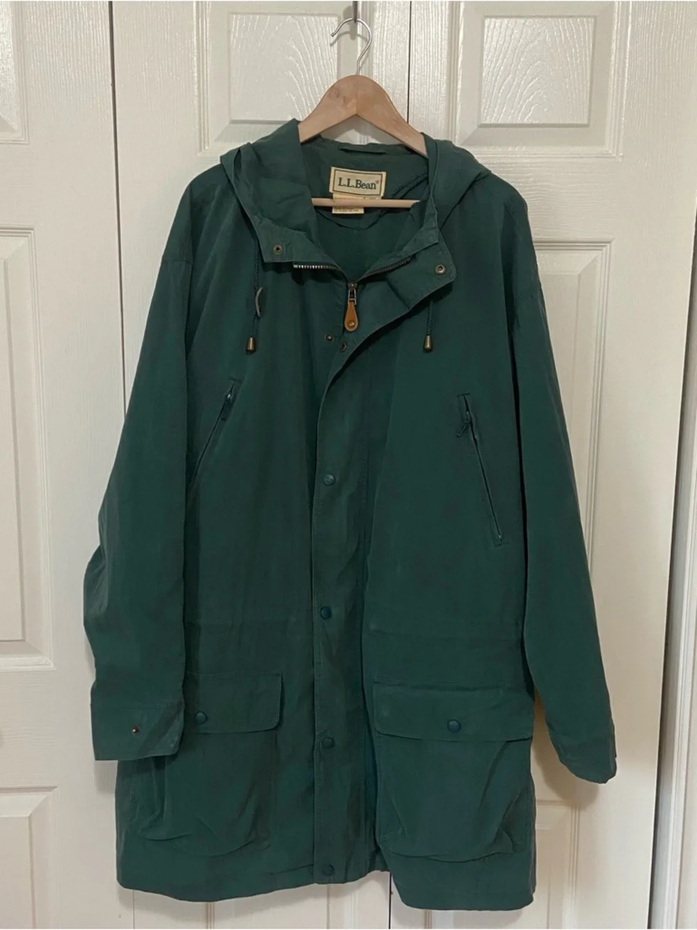 Vintage L.L.Bean Men’s Green Barn Fired Chore Spring Lightweight Coat Jacket XXL - Picture 2 of 12